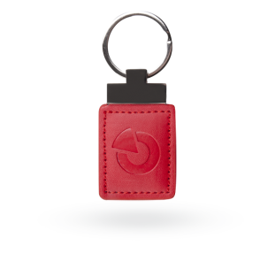 RFID leather tag - red