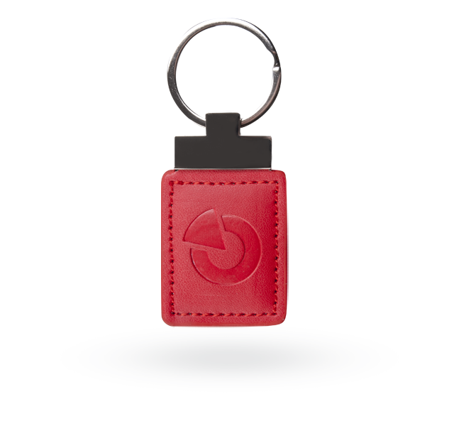 Badge RFID en cuir - rouge