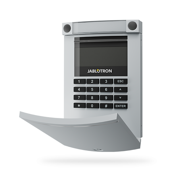 Módulo de acesso via rádio com visor, teclado e RFID - cinza