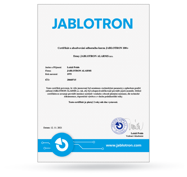 Seznámení s JABLOTRON 100+ - 23.3.2023
