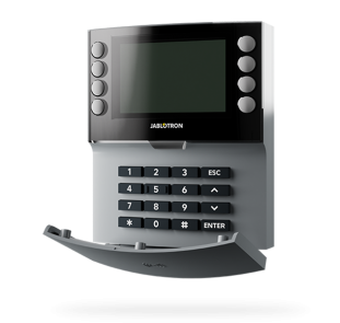Wireless four-segment keypad with display and RFID reader - grey