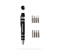 Screwdriver with exchangeable bits, 8 in 1