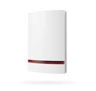 Bezdrátová bílá venkovní bateriová siréna s červeným blikačem